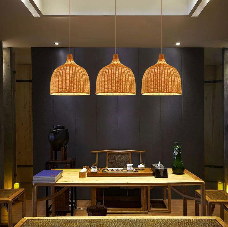 Rattan Bamboo Basket Pendant Light-yohoLight