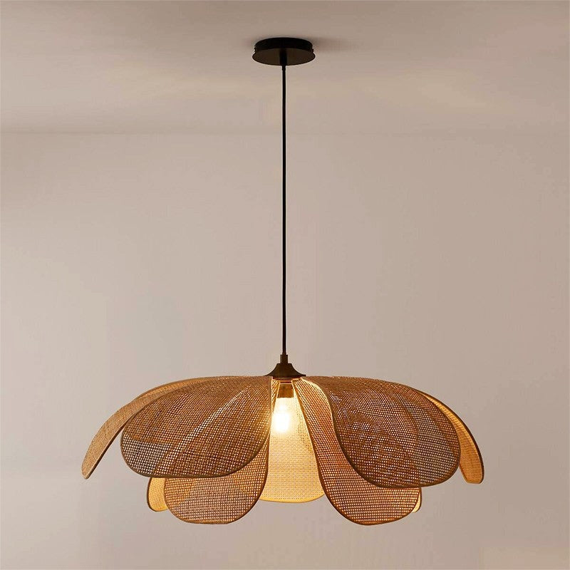 Rattan Petal Pendant Light-yohoLight