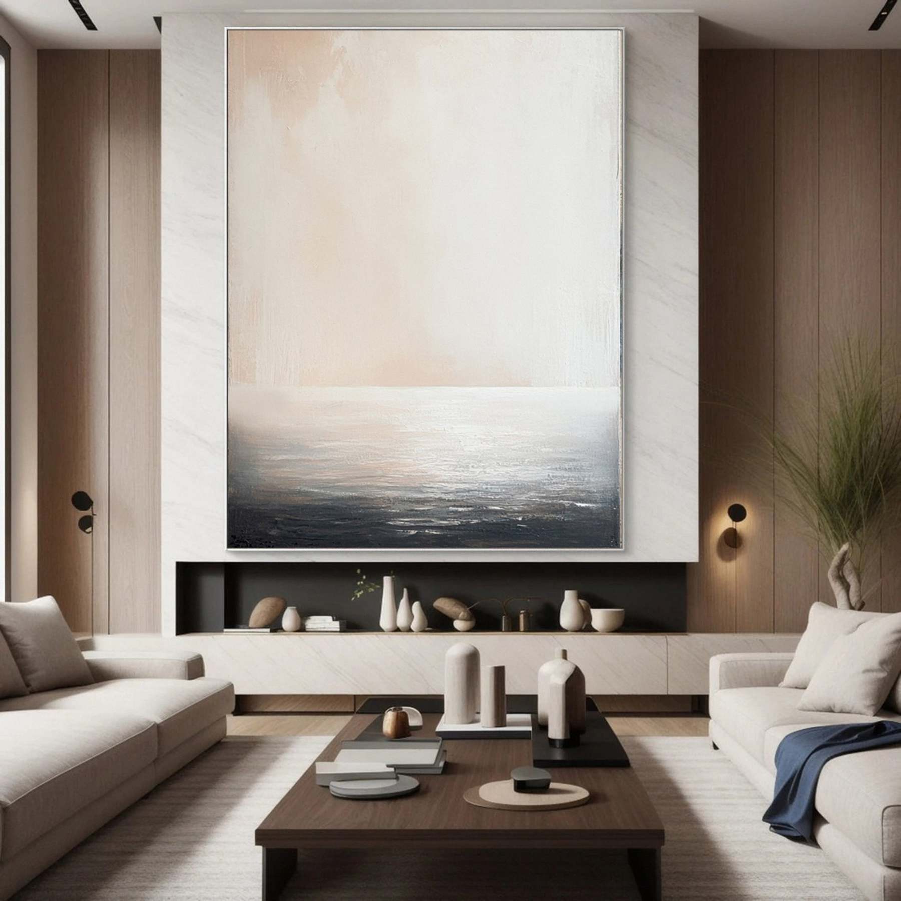 Contemporary Minimalist Art Painting hand - painted #HM1823
