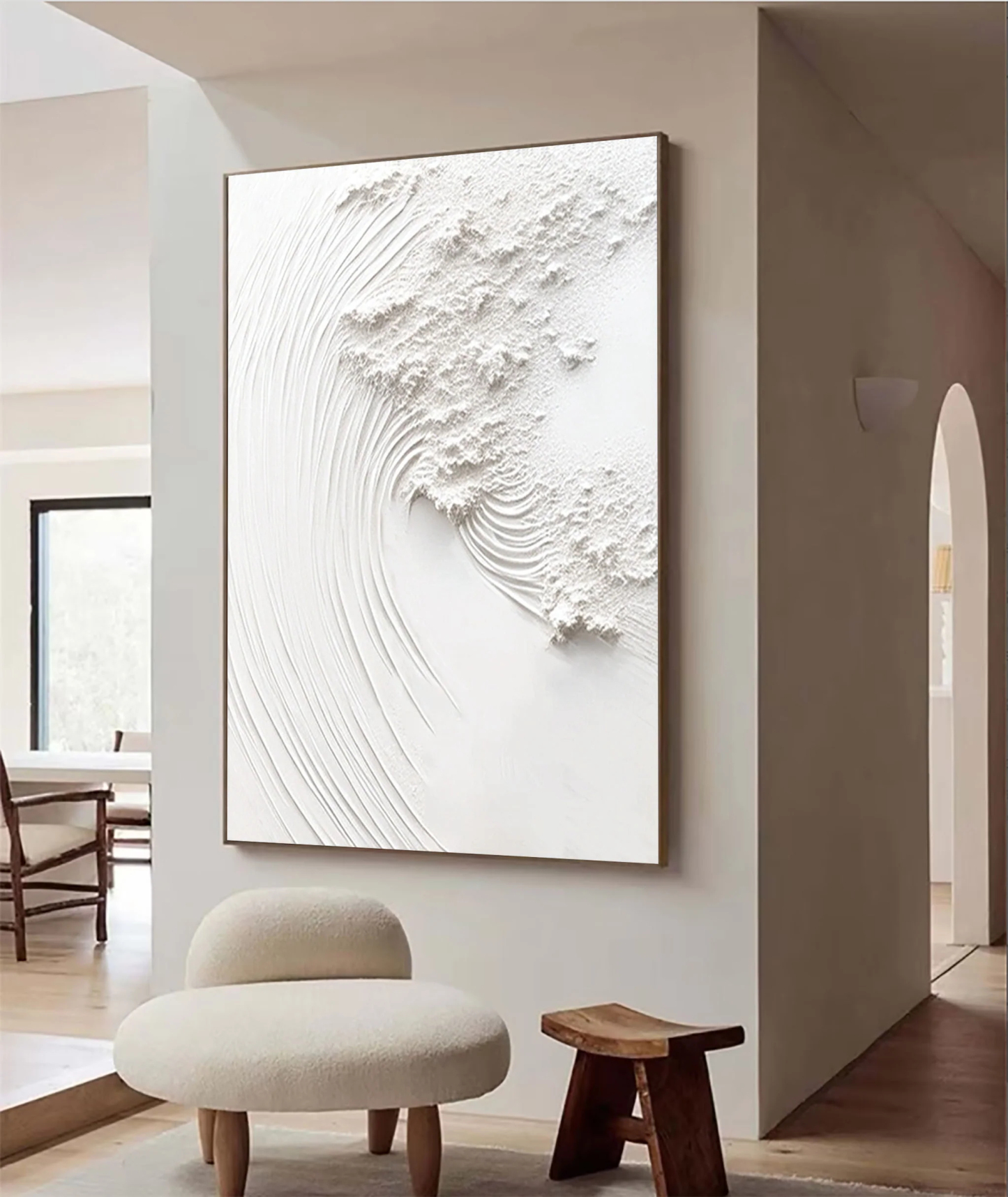 White Plaster Art Painting hand-painted #HM1842