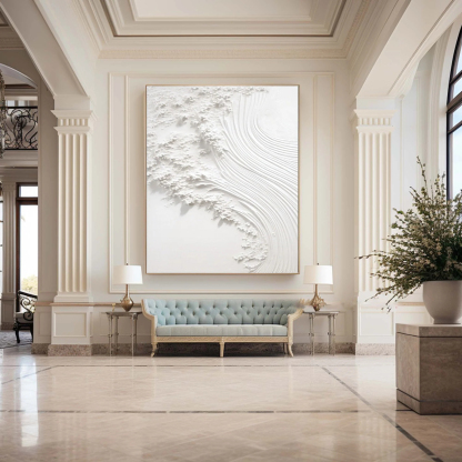 White Plaster Art Painting hand-painted #HM1841