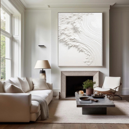 White Plaster Art Painting hand-painted #HM1841