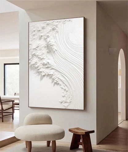 White Plaster Art Painting hand-painted #HM1841