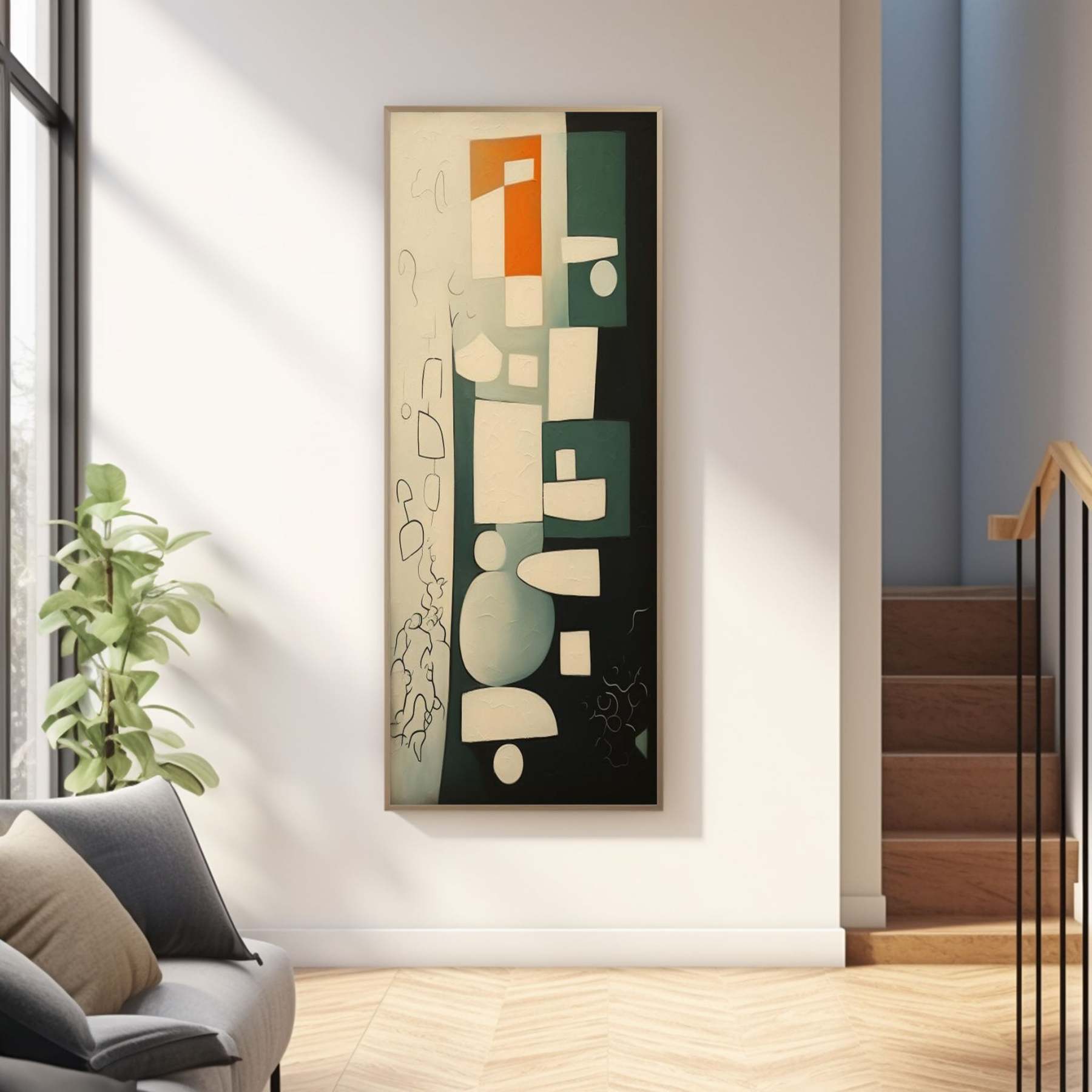 Contemporary Minimalist Art Painting hand - painted #HM446