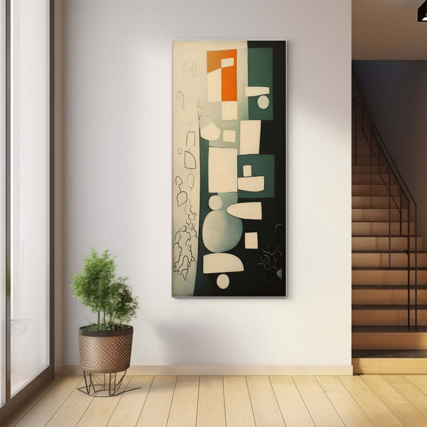 Contemporary Minimalist Art Painting hand - painted #HM446