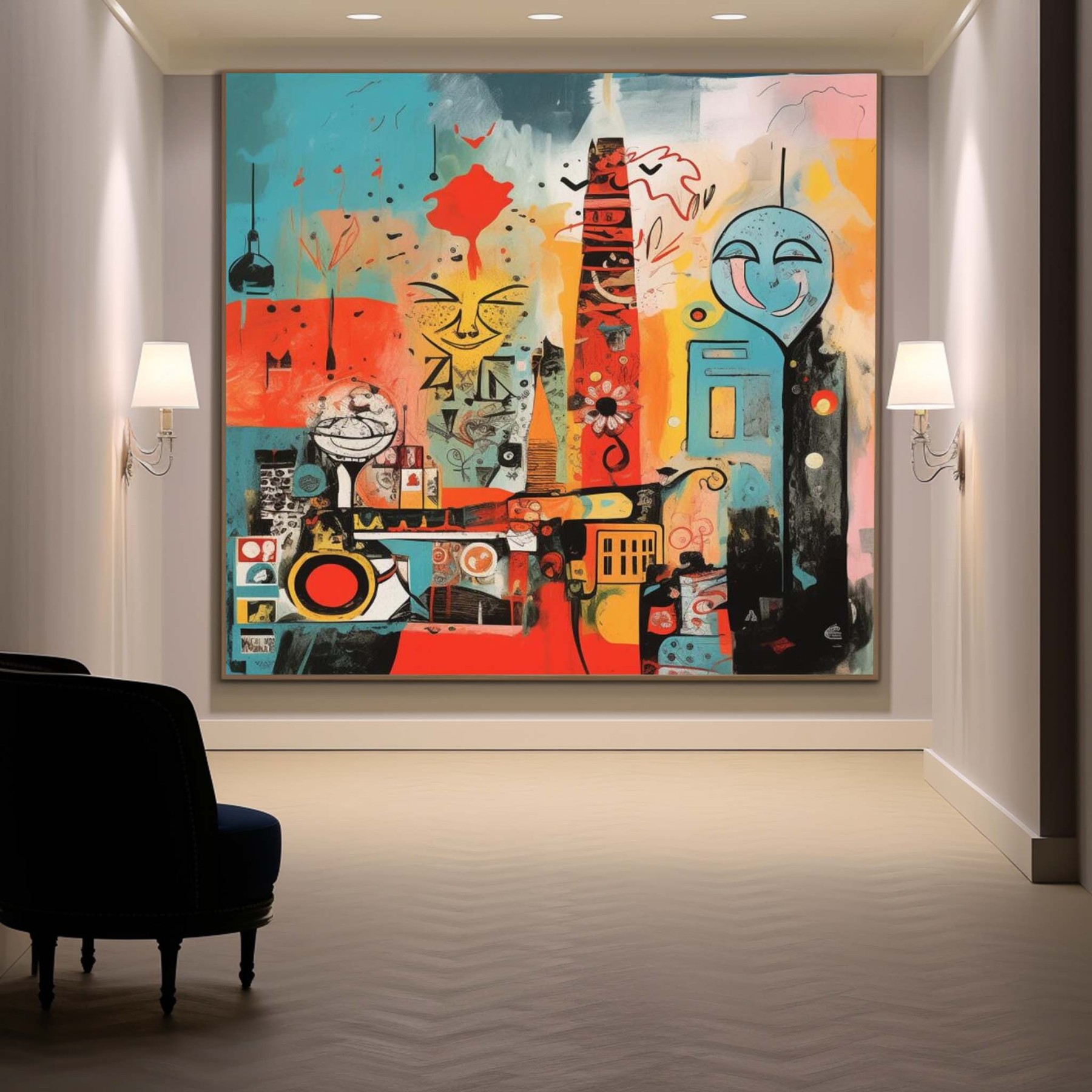 Pop Art Painting hand - painted #HM338-Homemural