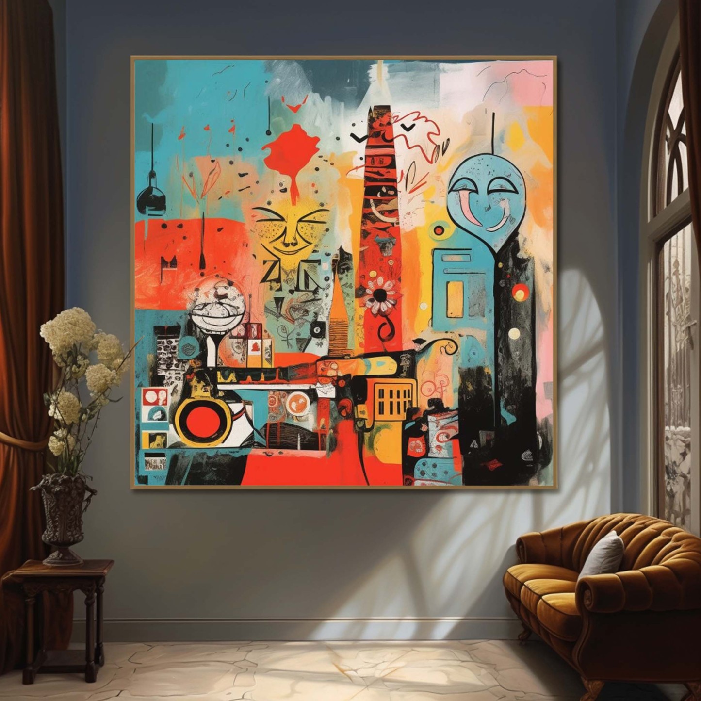 Pop Art Painting hand - painted #HM338-Homemural