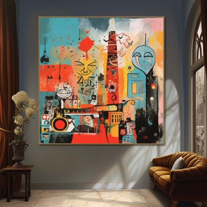 Pop Art Painting hand - painted #HM338-Homemural