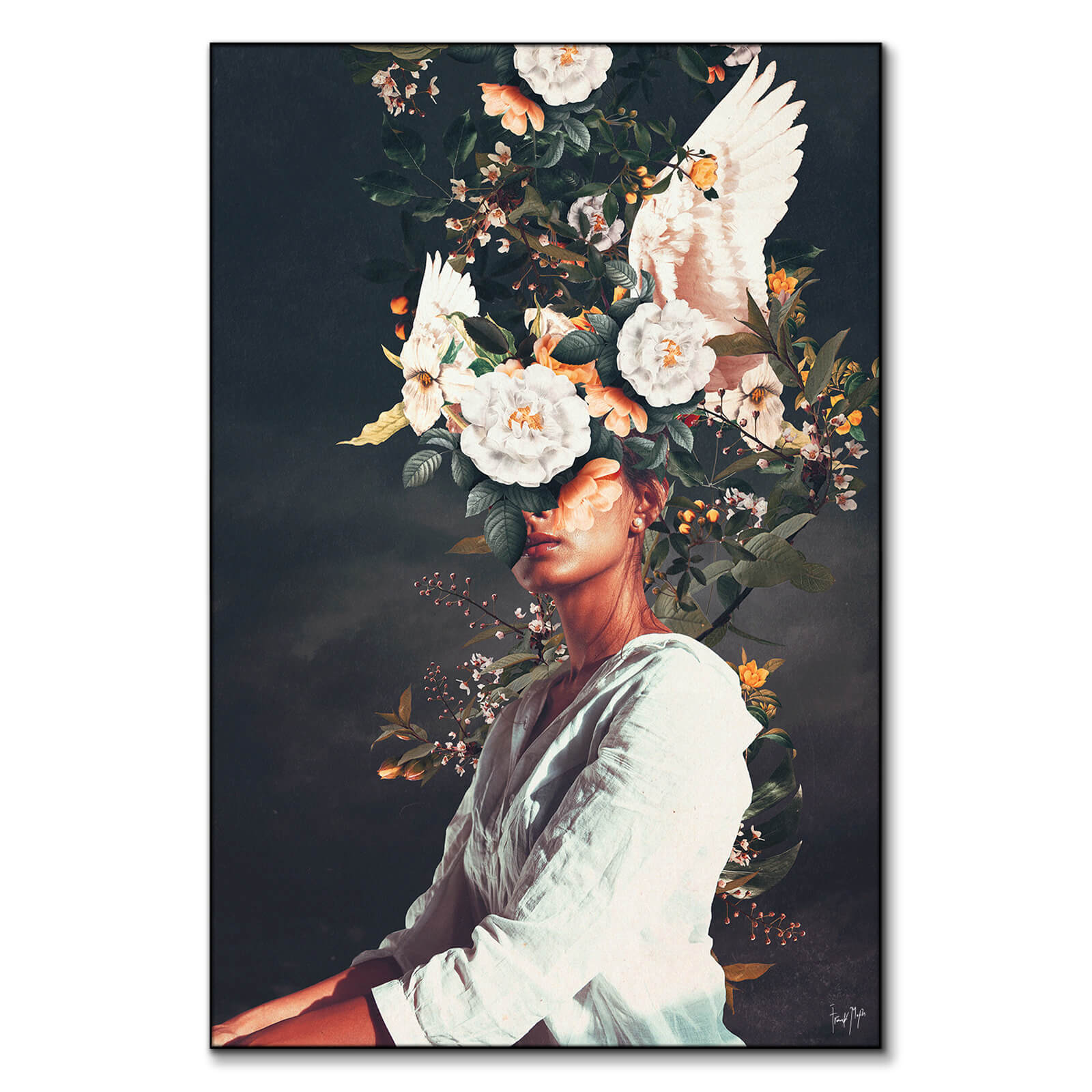 Vintage Portrait Art Oil Painting hand-painted #HM1888