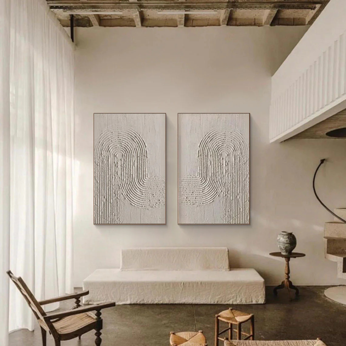 Wabi-Sabi Art Painting hand-painted Set Of 2 #HM1856