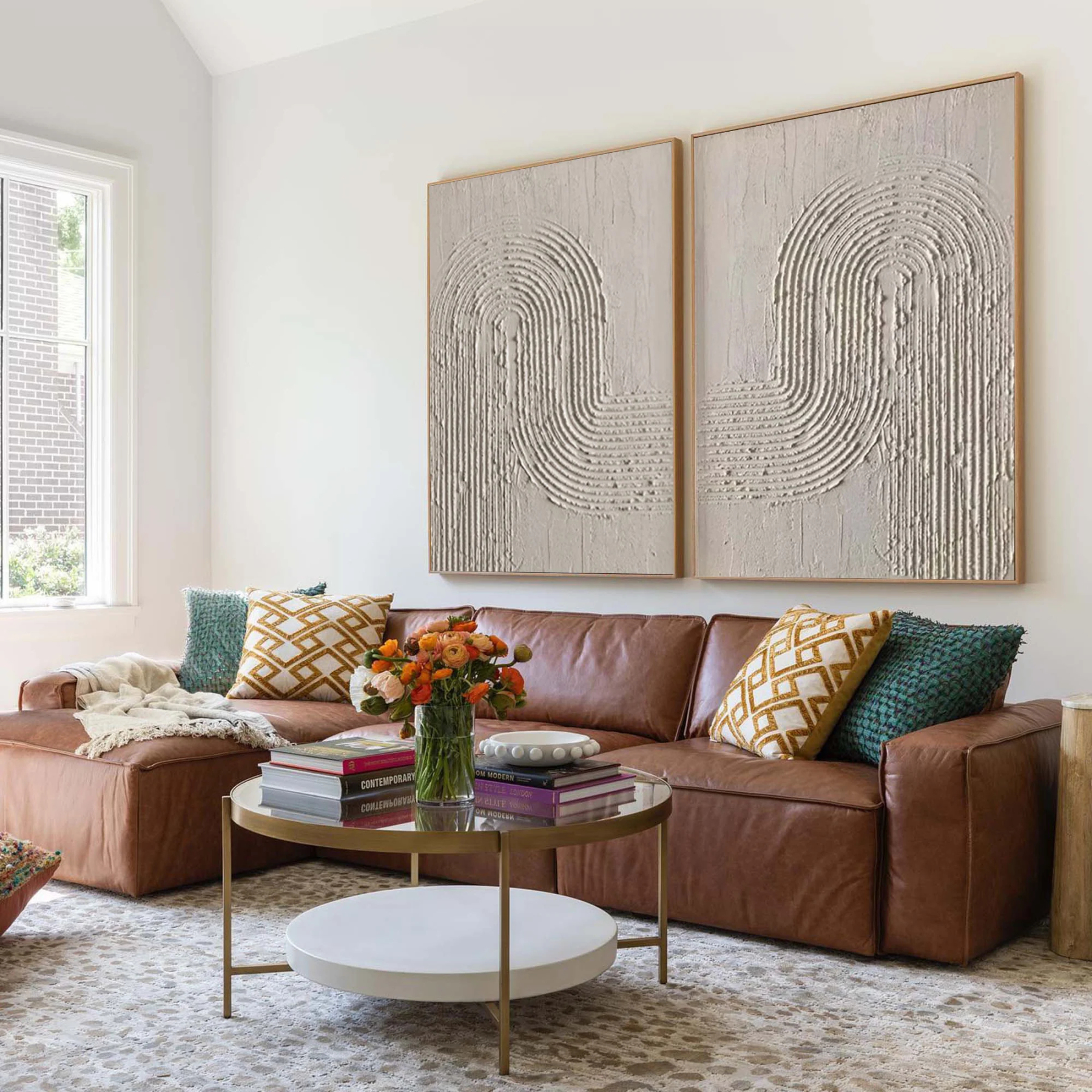 Wabi-Sabi Art Painting hand-painted Set Of 2 #HM1856