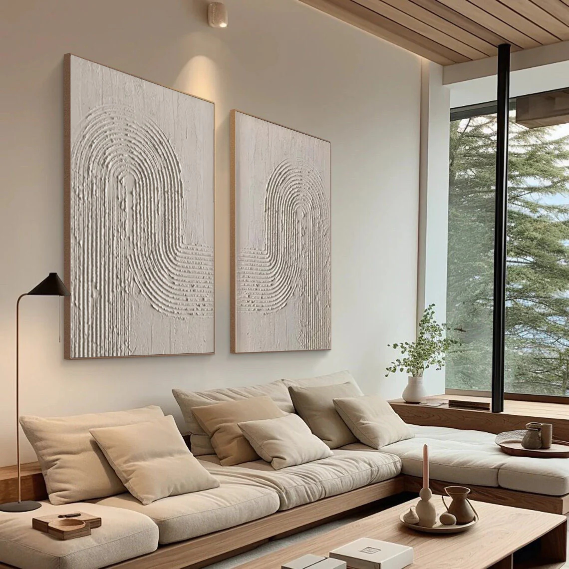 Wabi-Sabi Art Painting hand-painted Set Of 2 #HM1856