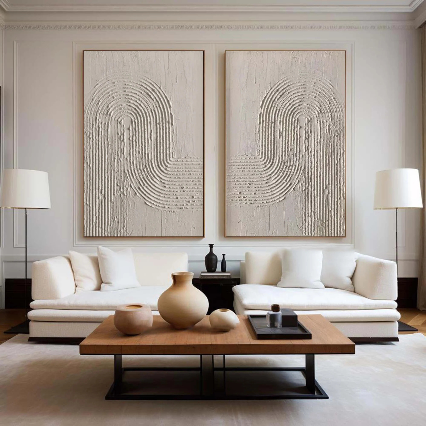 Wabi-Sabi Art Painting hand-painted Set Of 2 #HM1856