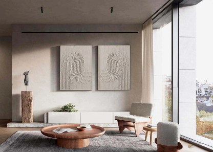 Wabi-Sabi Art Painting hand-painted Set Of 2 #HM1856