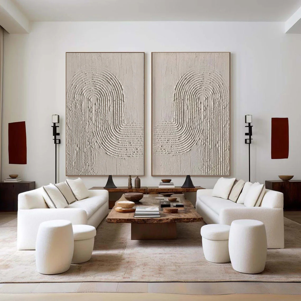 Wabi-Sabi Art Painting hand-painted Set Of 2 #HM1856