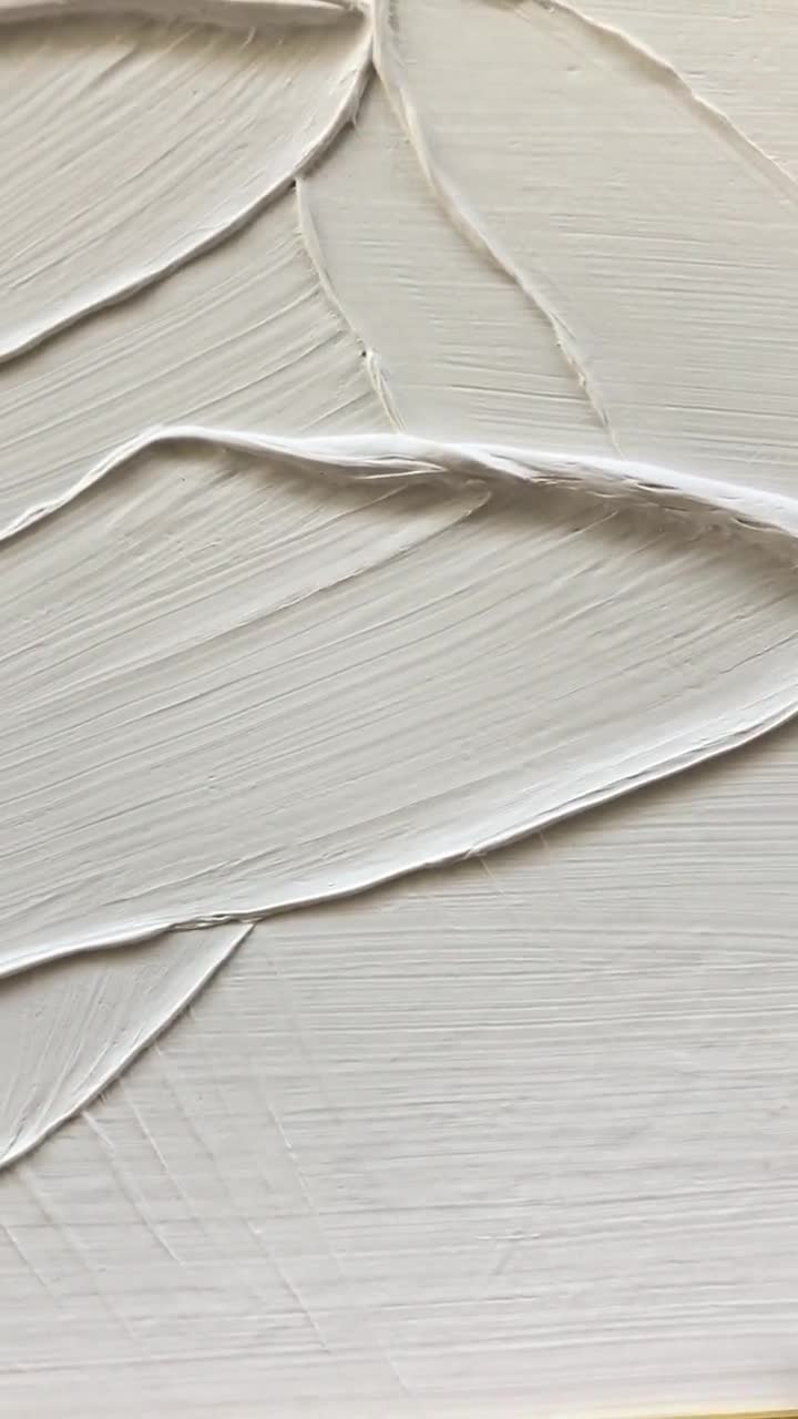 White Minimalist Plaster Art Painting hand-painted #HM1854