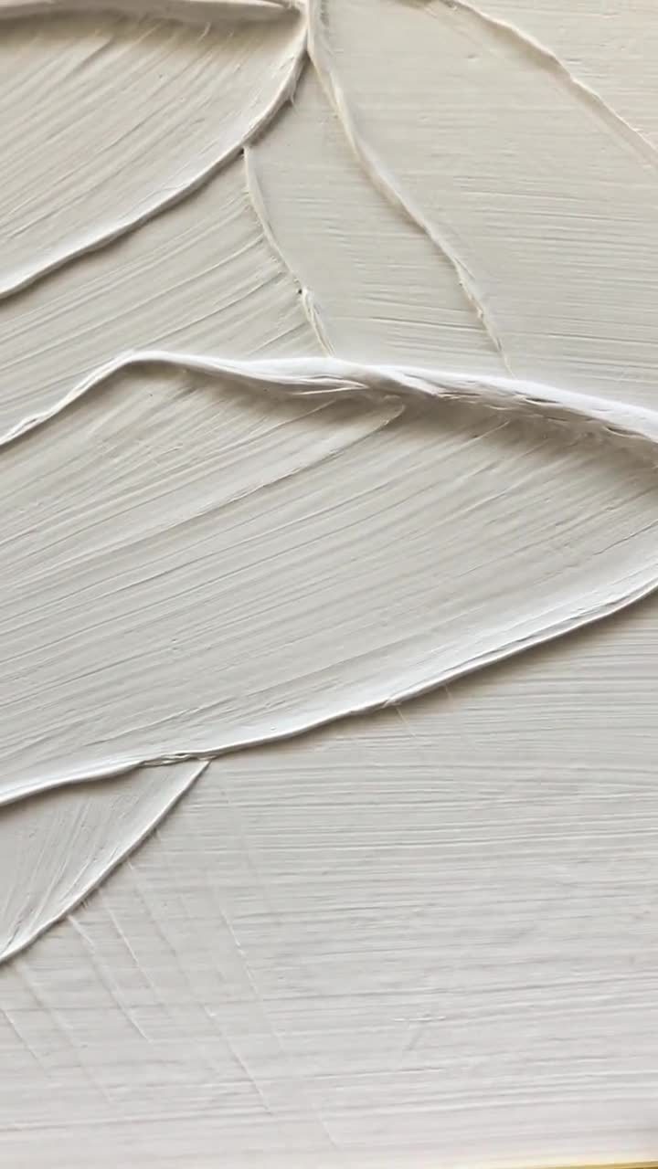 White Minimalist Plaster Art Painting hand-painted #HM1854