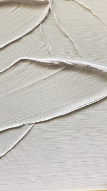 White Minimalist Plaster Art Painting hand-painted #HM1854