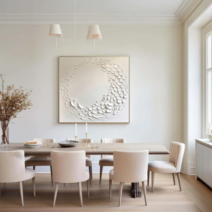 White Minimalist Plaster Art Painting hand-painted #HM1835