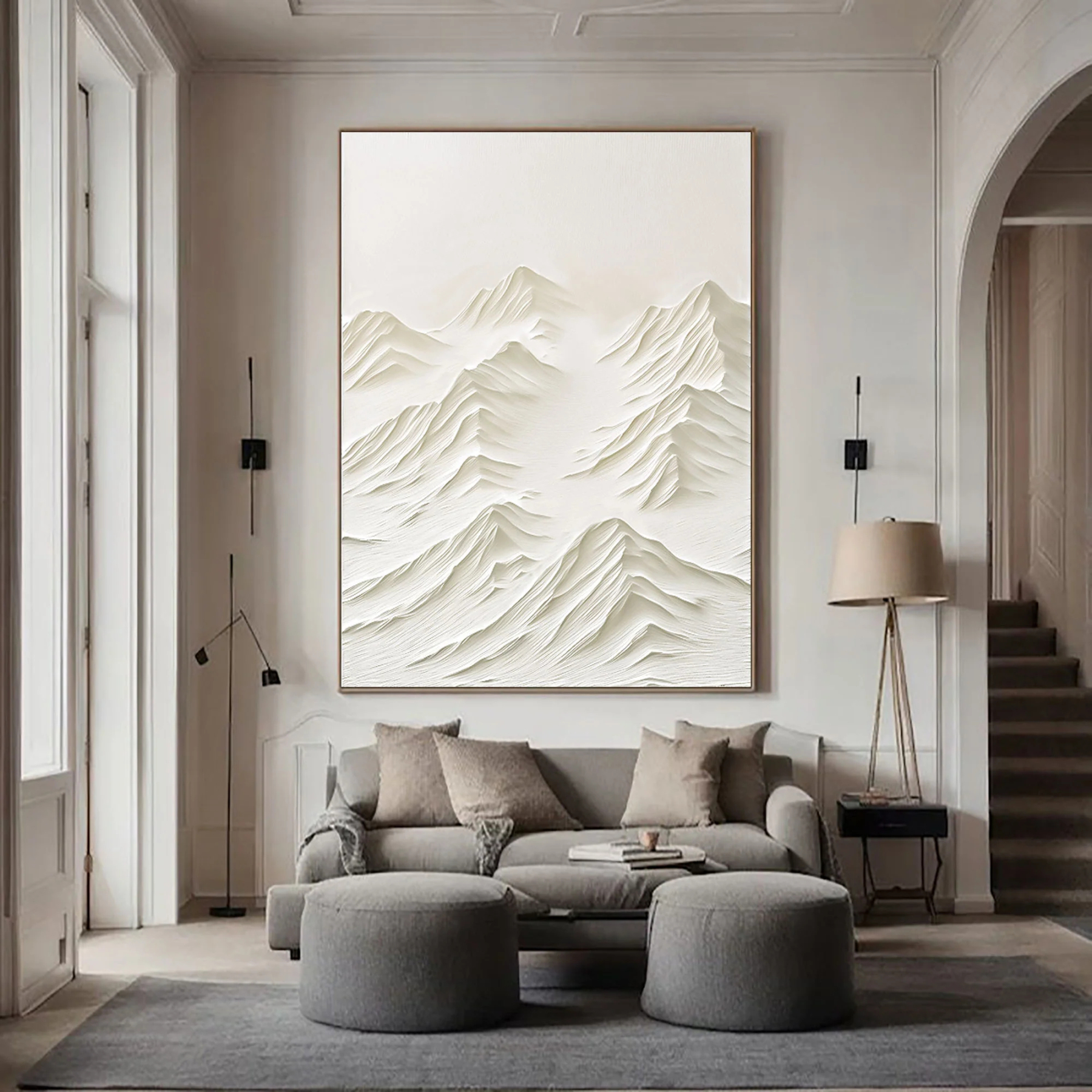 White Mountain Plaster Art Painting hand-painted #HM1843