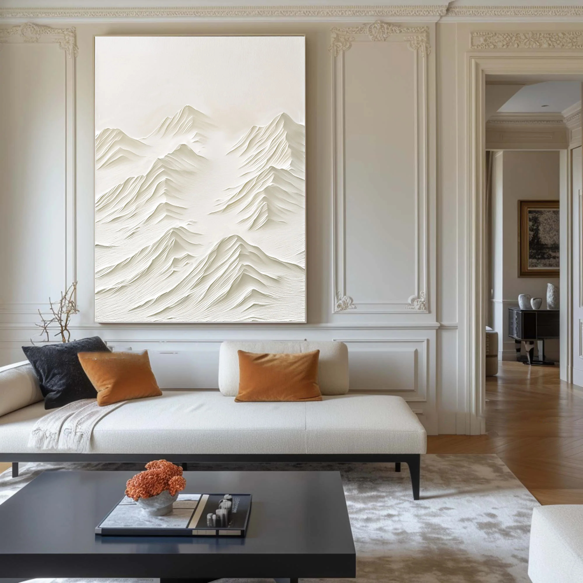 White Mountain Plaster Art Painting hand-painted #HM1843
