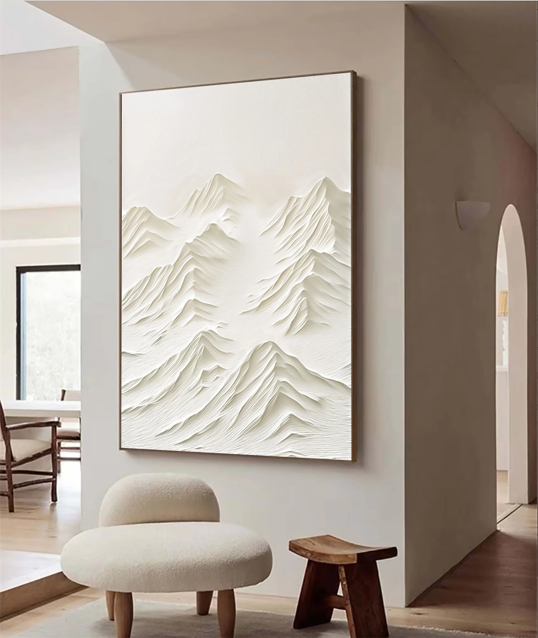 White Mountain Plaster Art Painting hand-painted #HM1843
