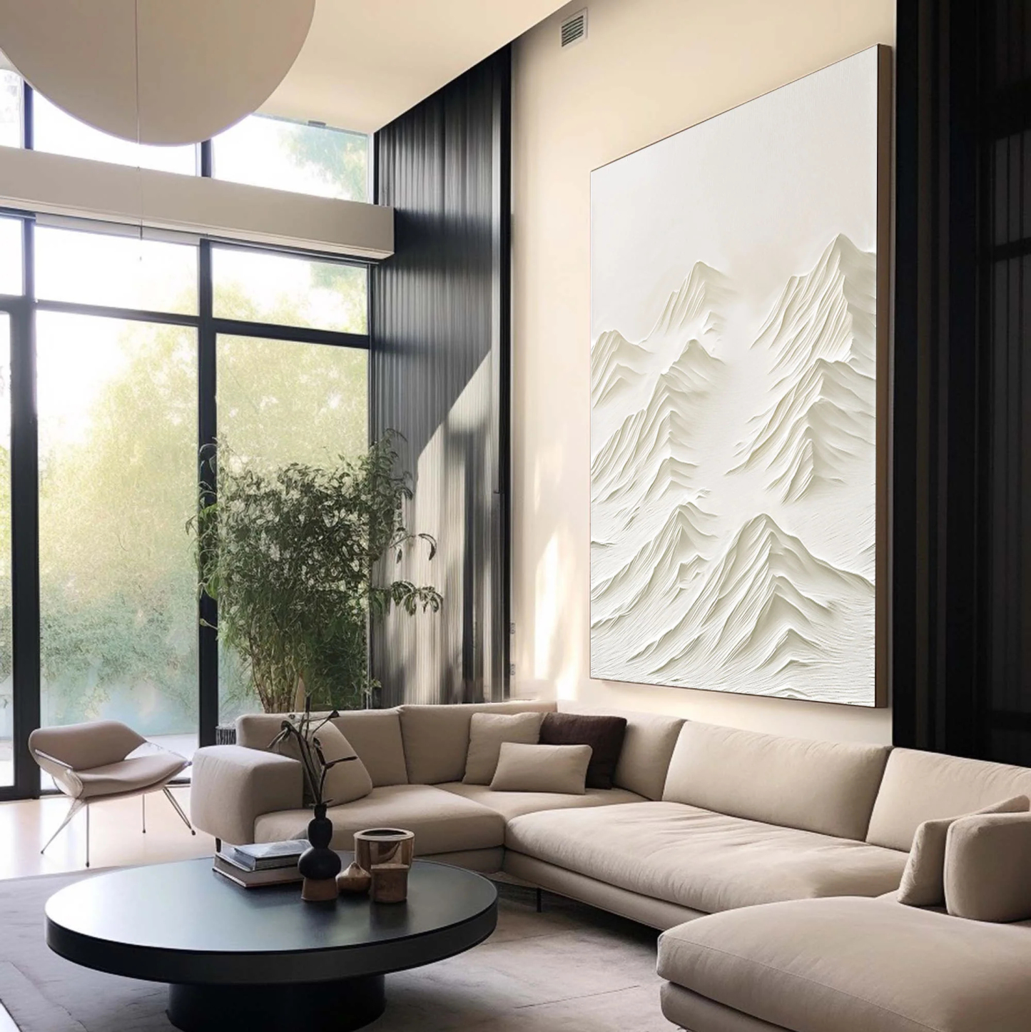White Mountain Plaster Art Painting hand-painted #HM1843