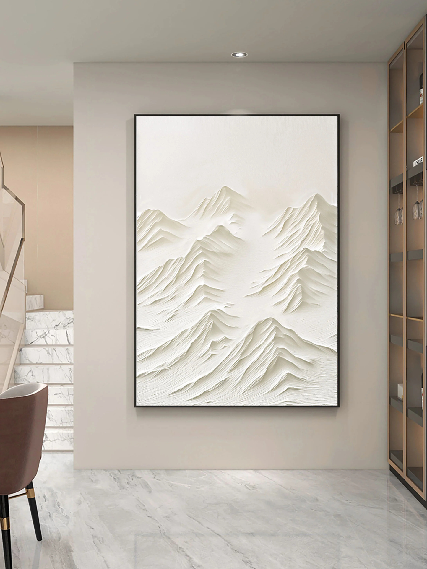 White Mountain Plaster Art Painting hand-painted #HM1843