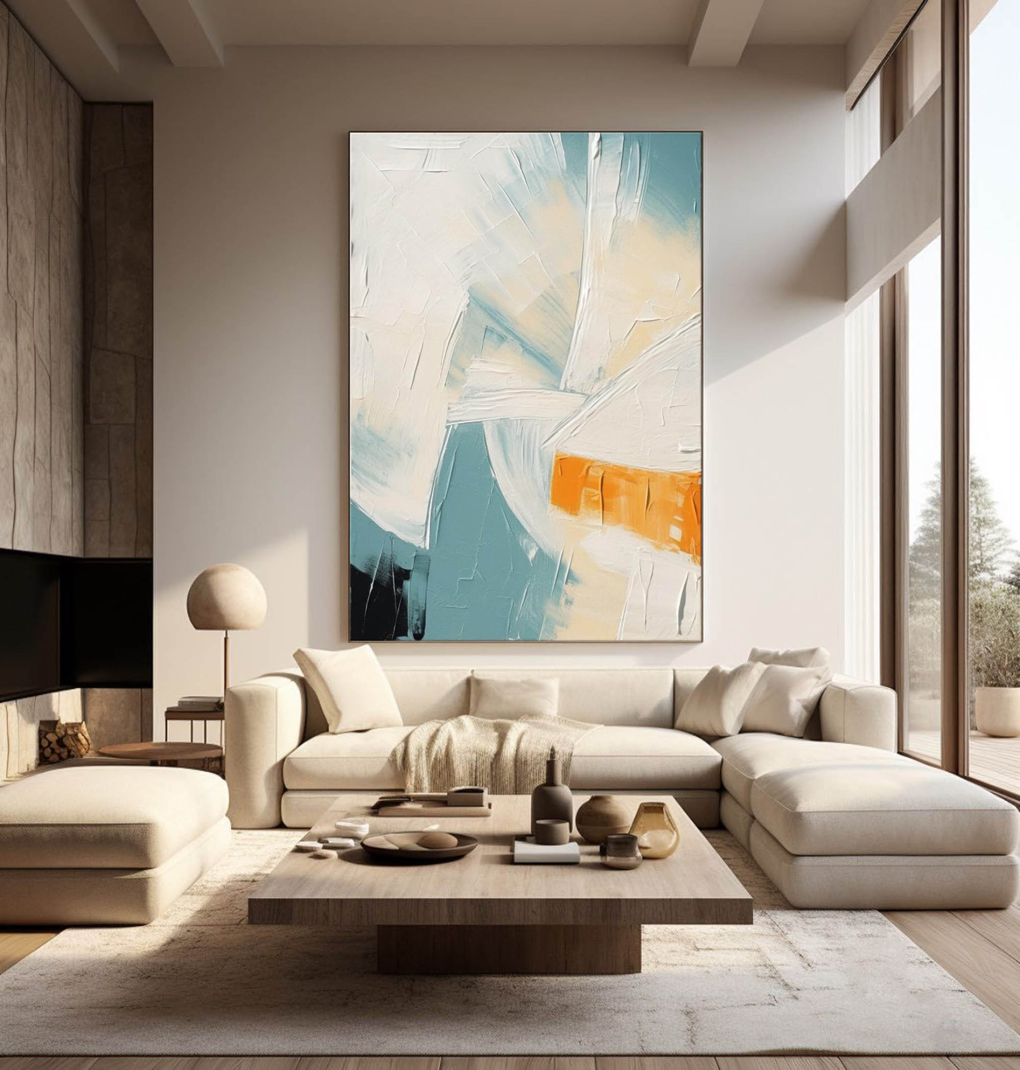 Contemporary Minimalist Art Painting hand - painted #HM168