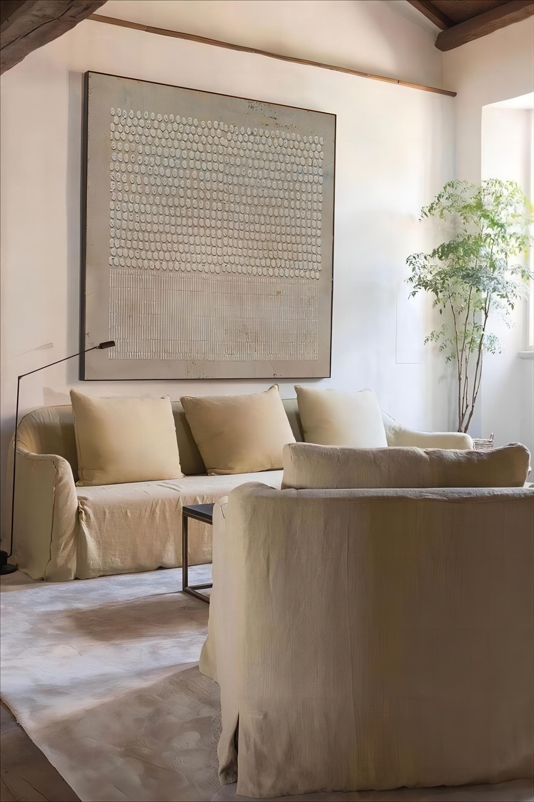 Plaster Art Painting hand - painted #HM676-Homemural