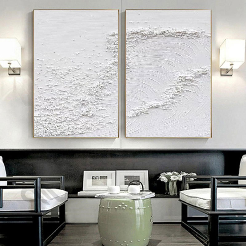 Plaster Art Painting hand - painted Set Of 2 #HM1429