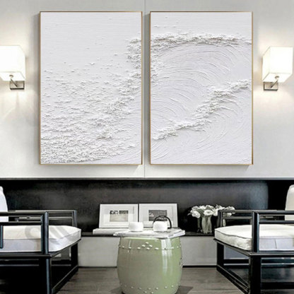 Plaster Art Painting hand - painted Set Of 2 #HM1429