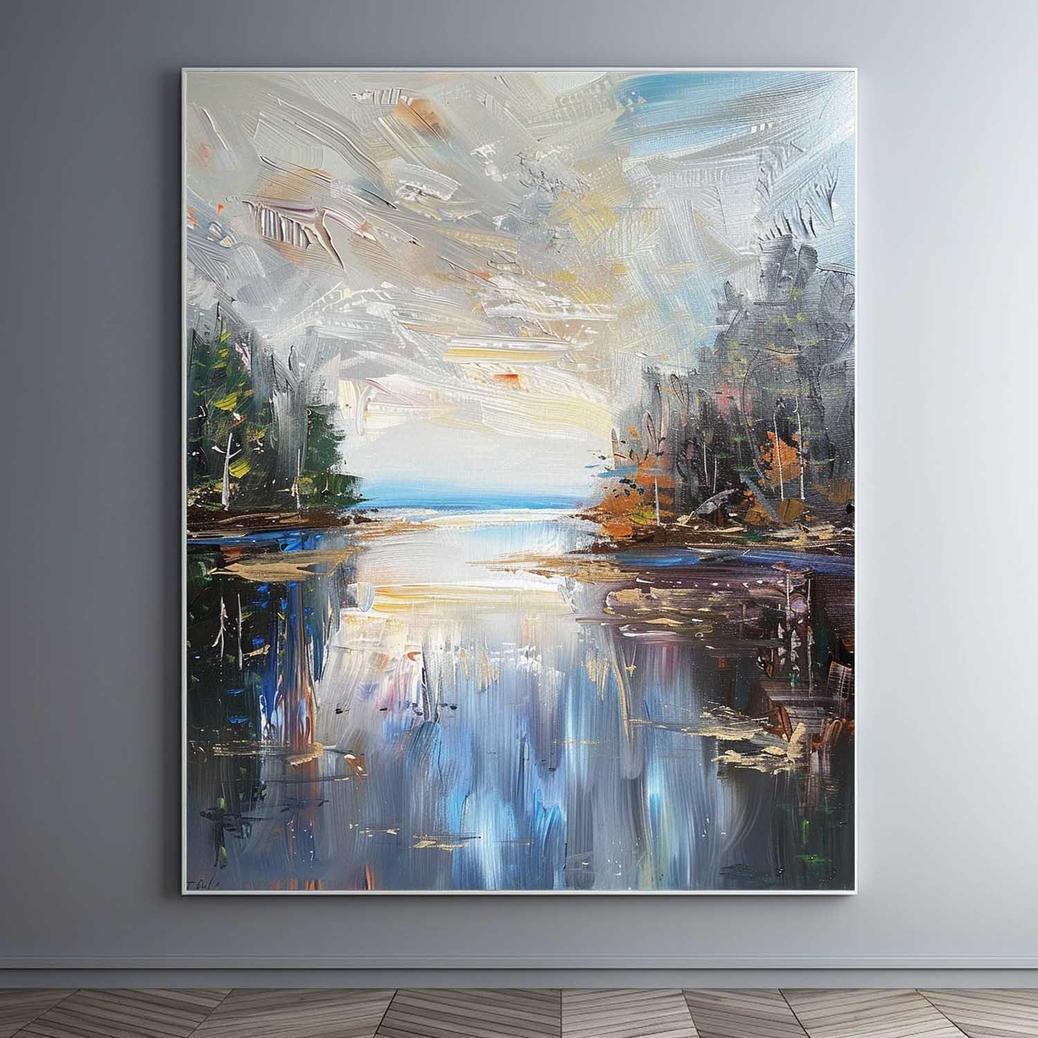 Landscape Art Painting hand-painted #HM1247