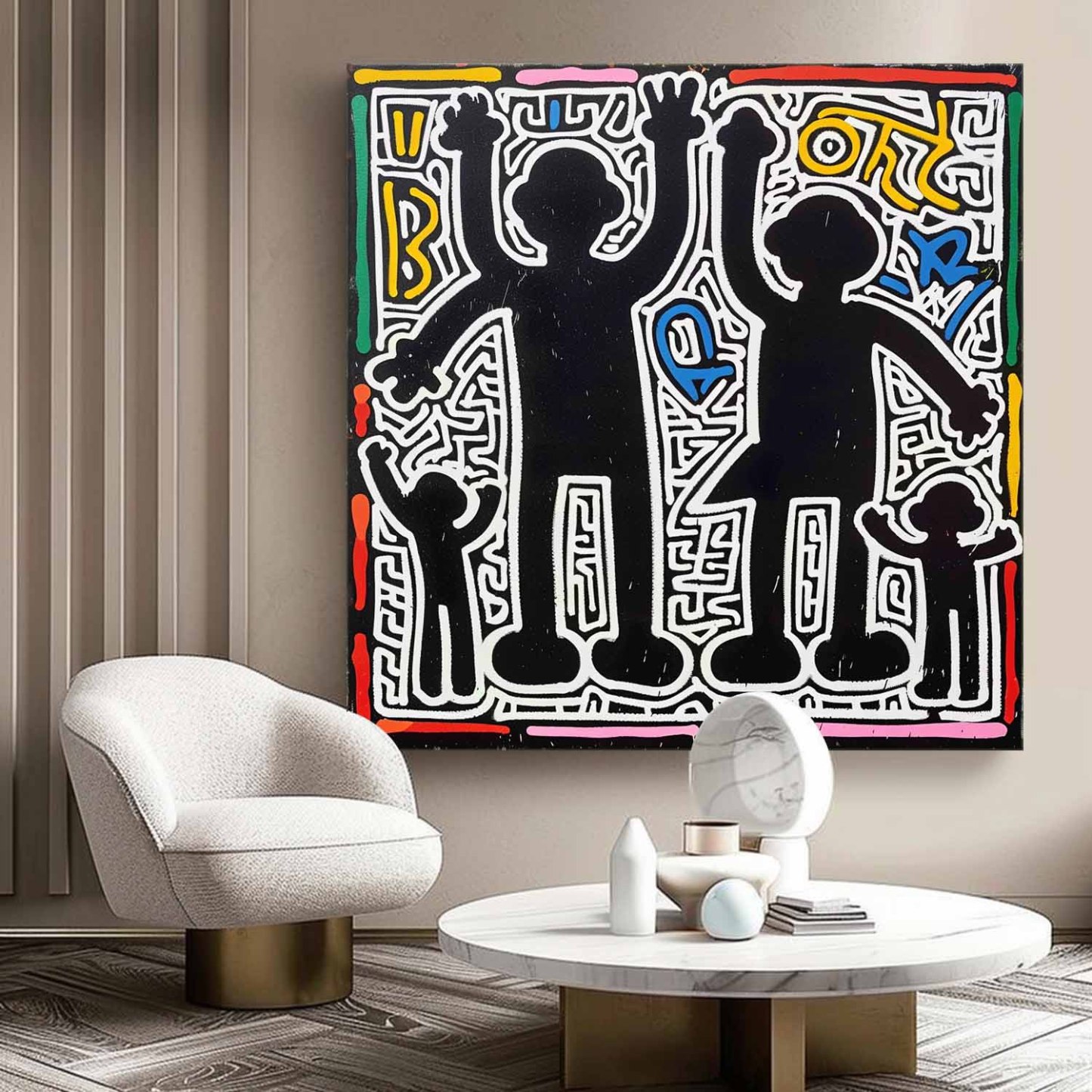 Abstract wall art colorful cartoon character wall art painting decor