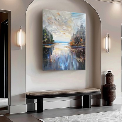 Landscape Art Painting hand-painted #HM1247