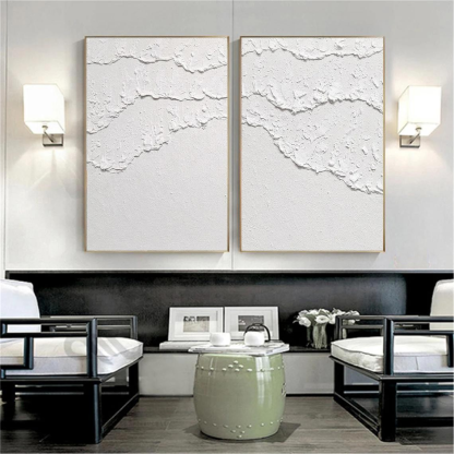 Plaster Art Painting hand - painted Set Of 2 #HM1299