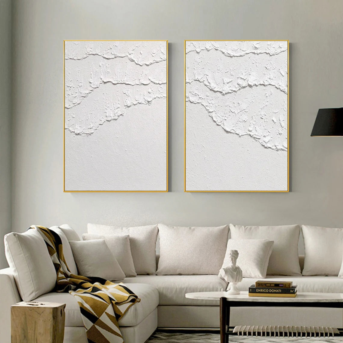 Plaster Art Painting hand - painted Set Of 2 #HM1299