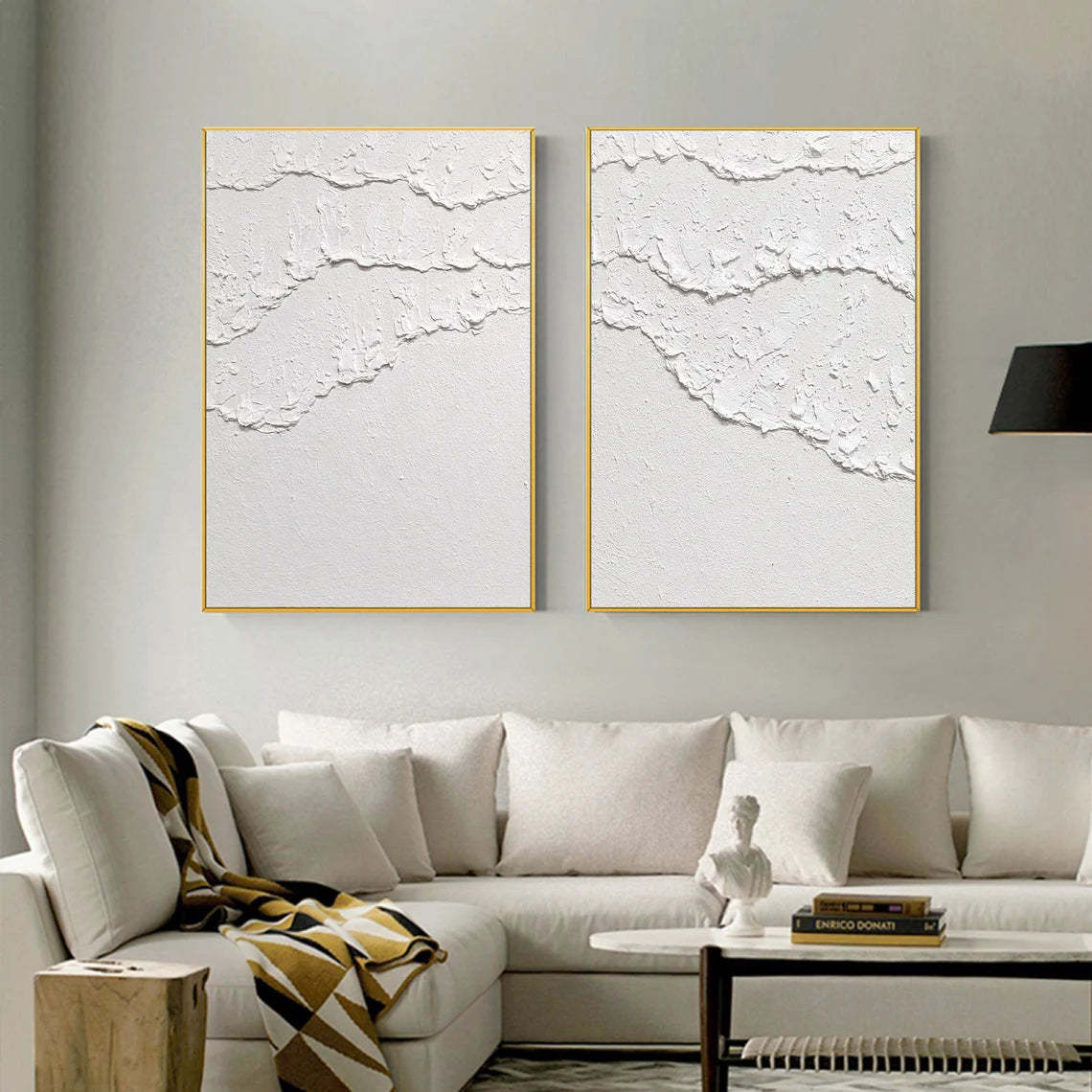 Plaster Art Painting hand - painted Set Of 2 #HM1299