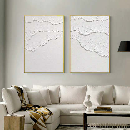 Plaster Art Painting hand - painted Set Of 2 #HM1299