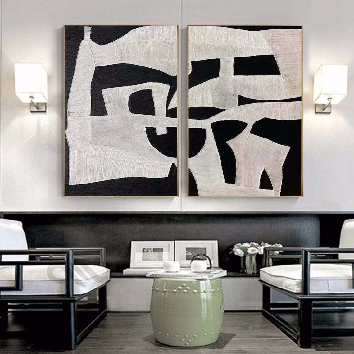 Abstract Graffiti Art Painting hand-painted Set Of 2 #HM1410