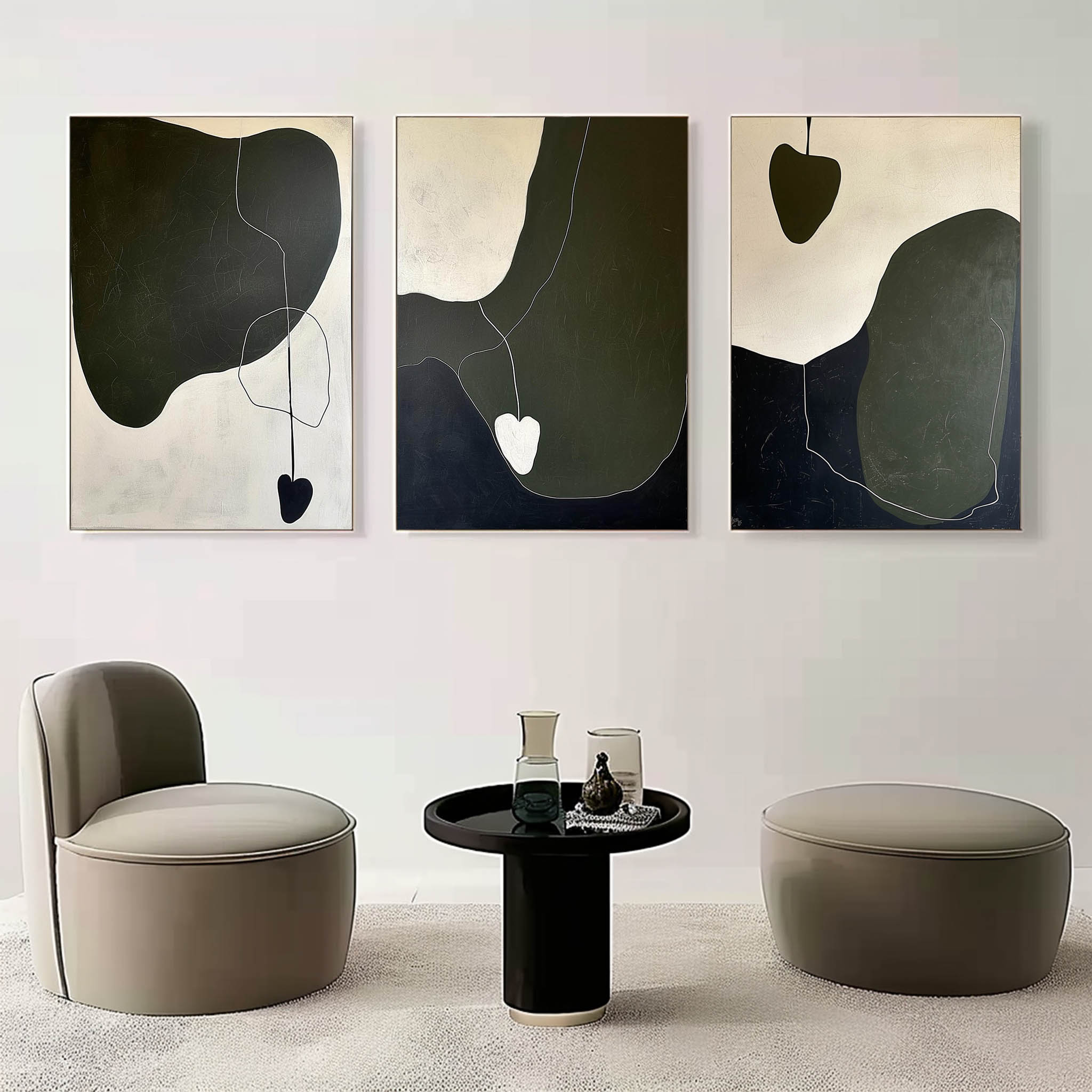 Abstract Painting Set of 3 #SP153-Homemural