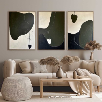Abstract Painting Set of 3 #SP153-Homemural