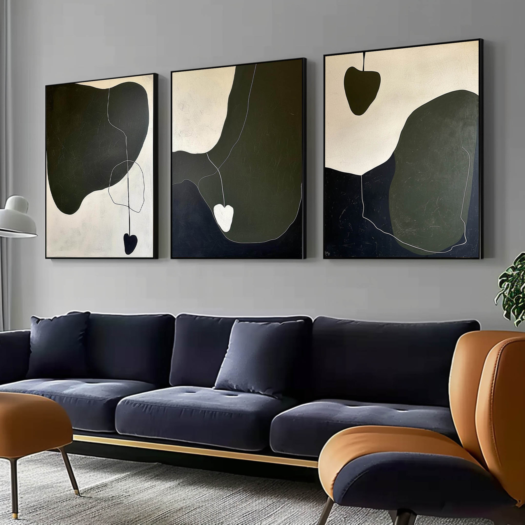 Abstract Painting Set of 3 #SP153-Homemural