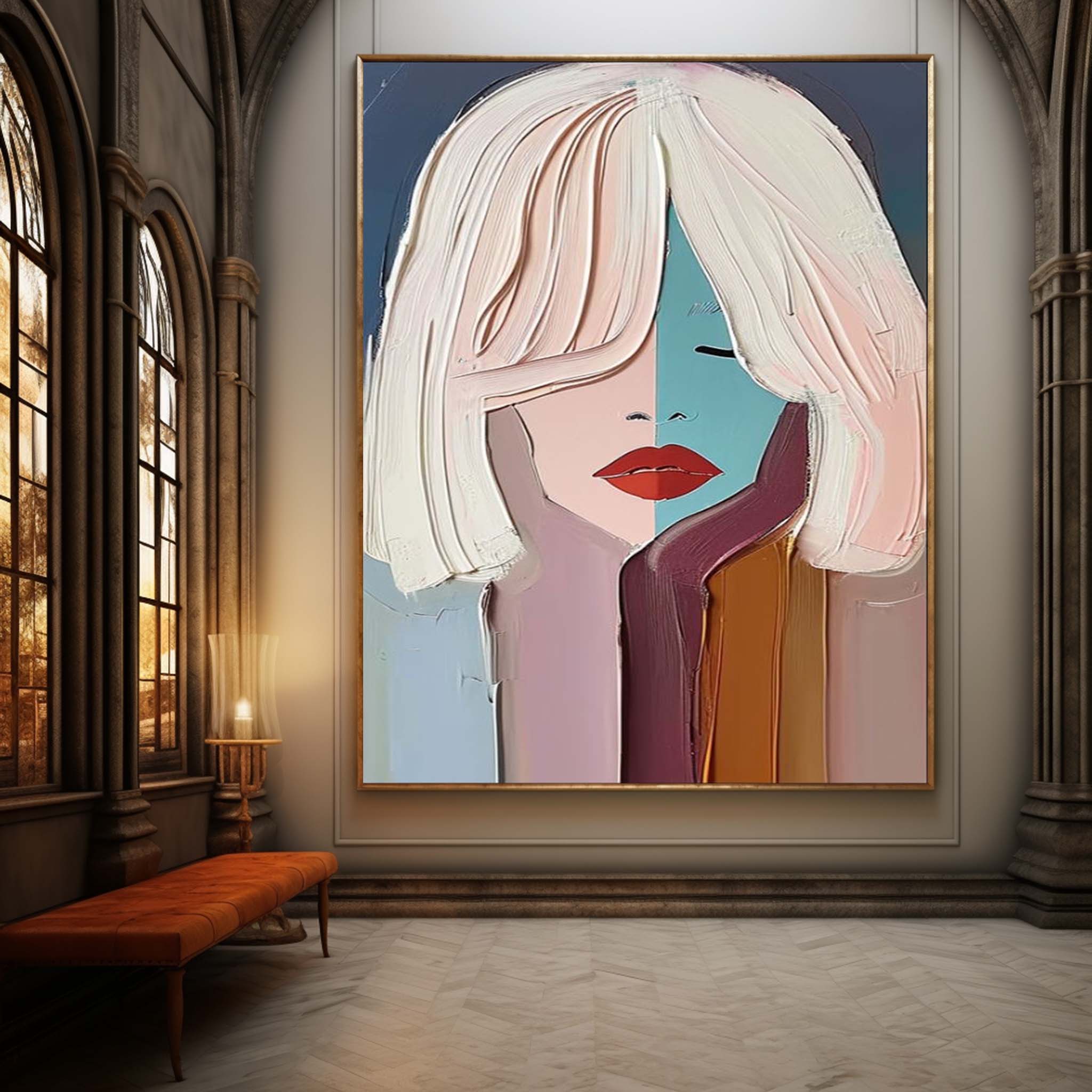 Plaster Art Painting hand - painted #HM114-Homemural