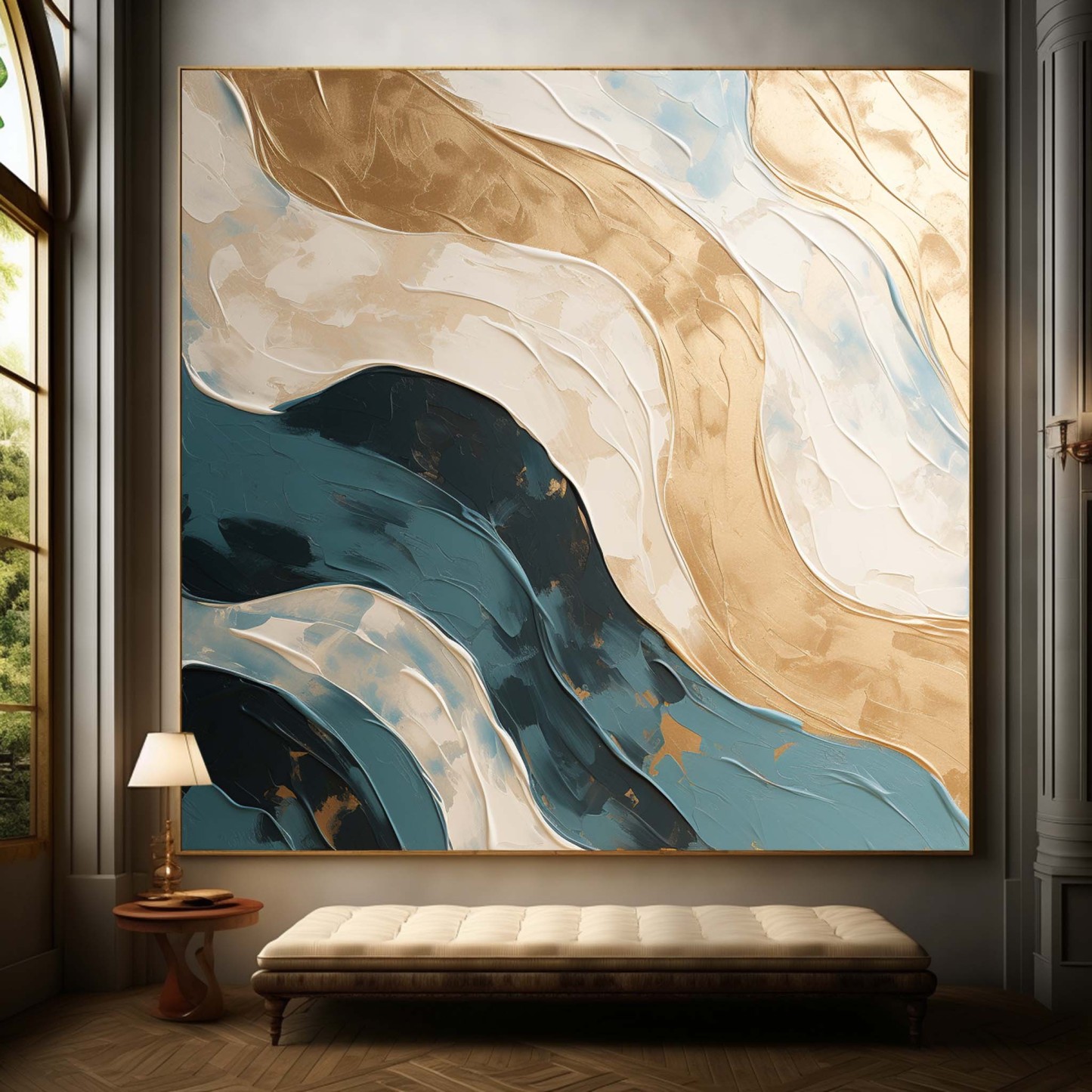 Plaster Art Painting hand - painted #HM717-Homemural