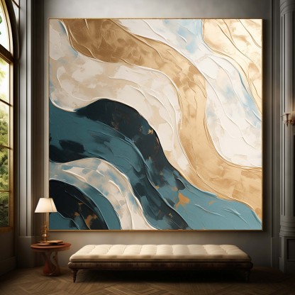 Plaster Art Painting hand - painted #HM717-Homemural