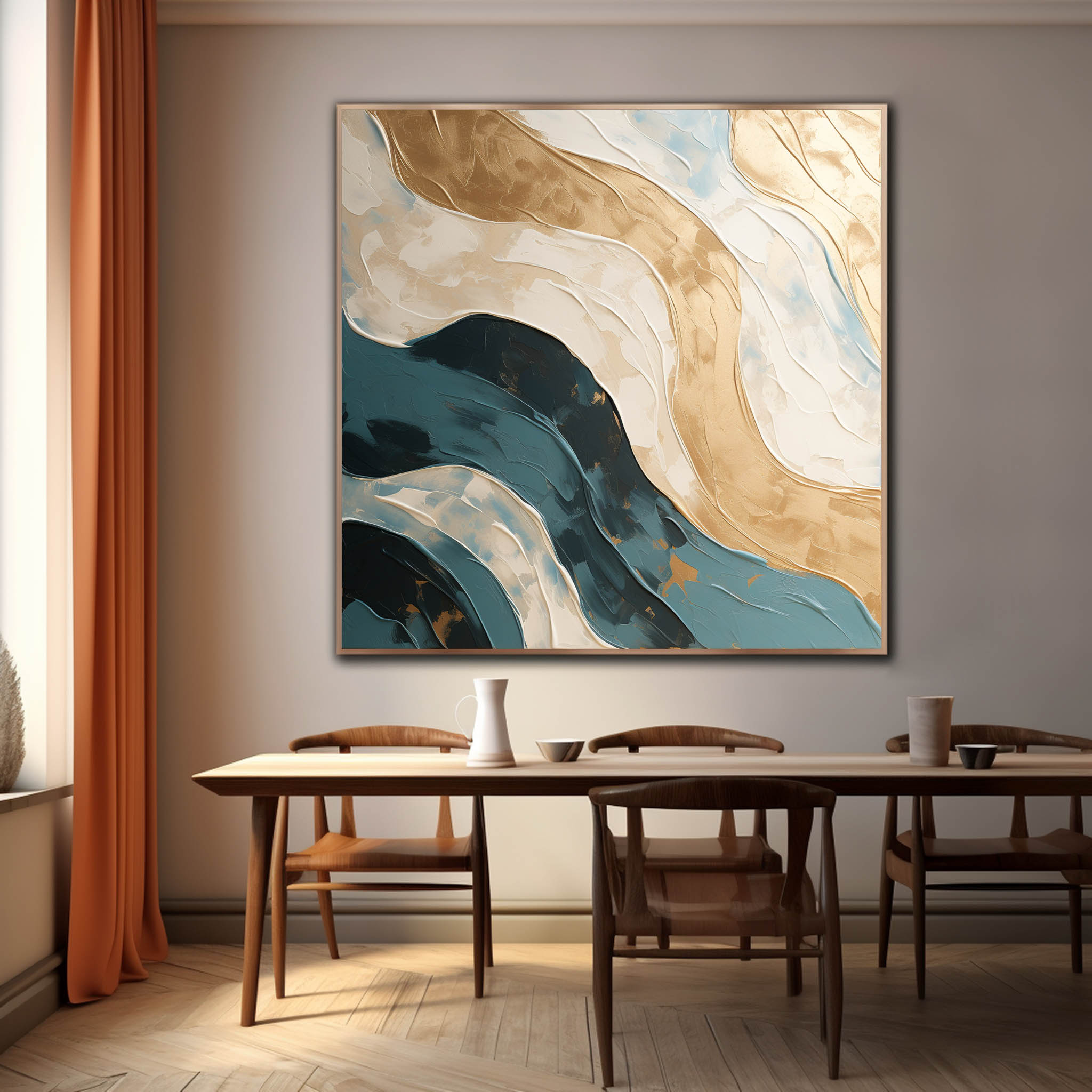 Plaster Art Painting hand - painted #HM717-Homemural