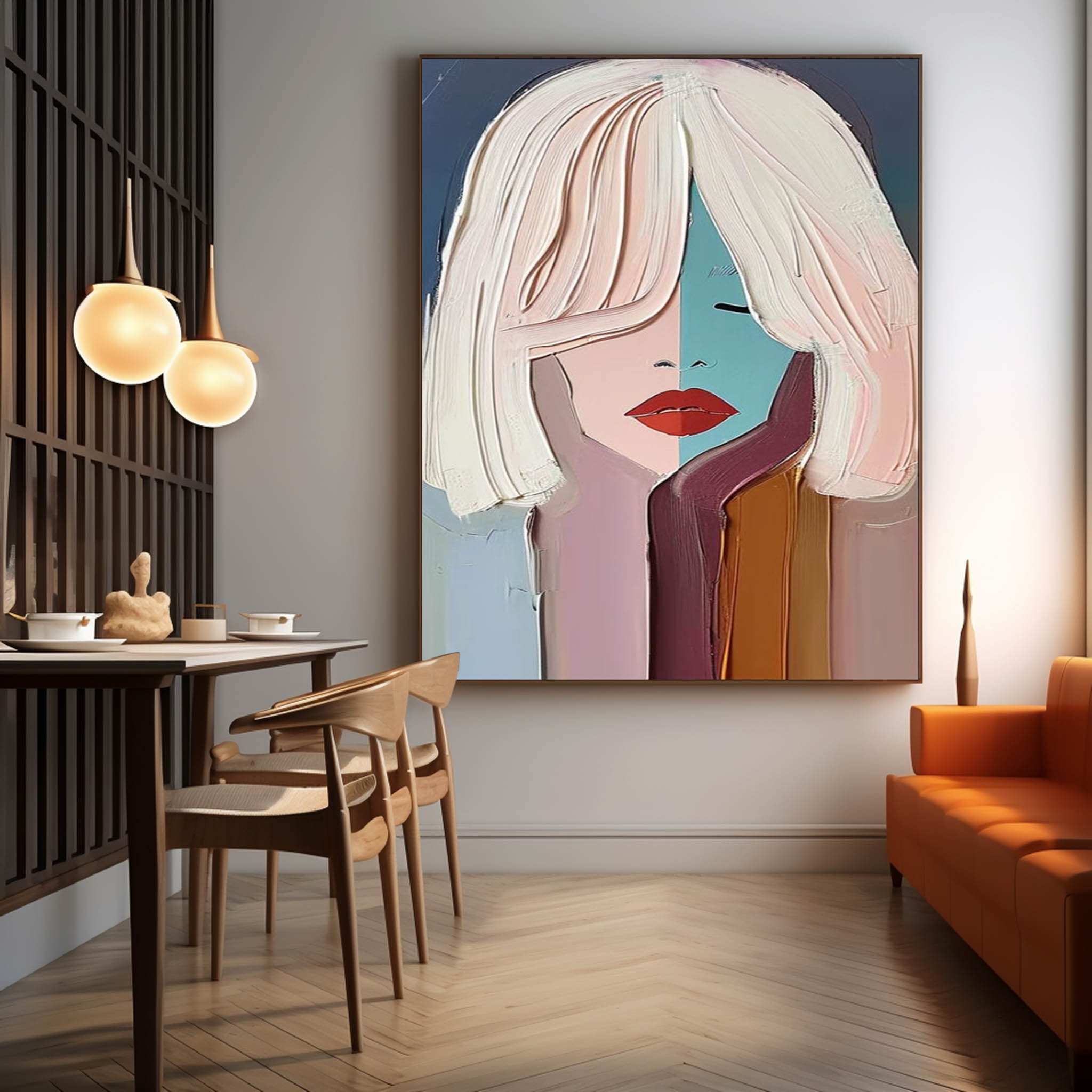 Plaster Art Painting hand - painted #HM114-Homemural