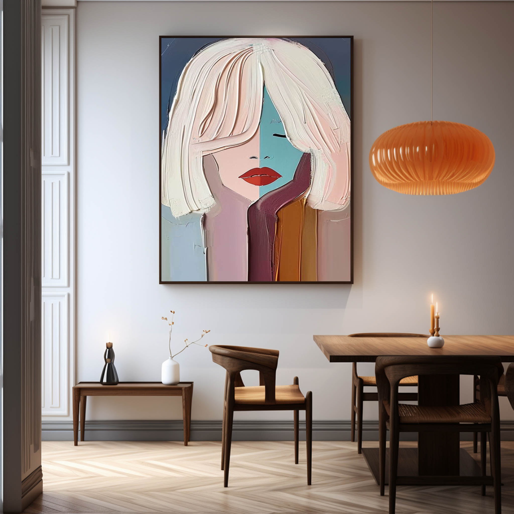 Plaster Art Painting hand - painted #HM114-Homemural