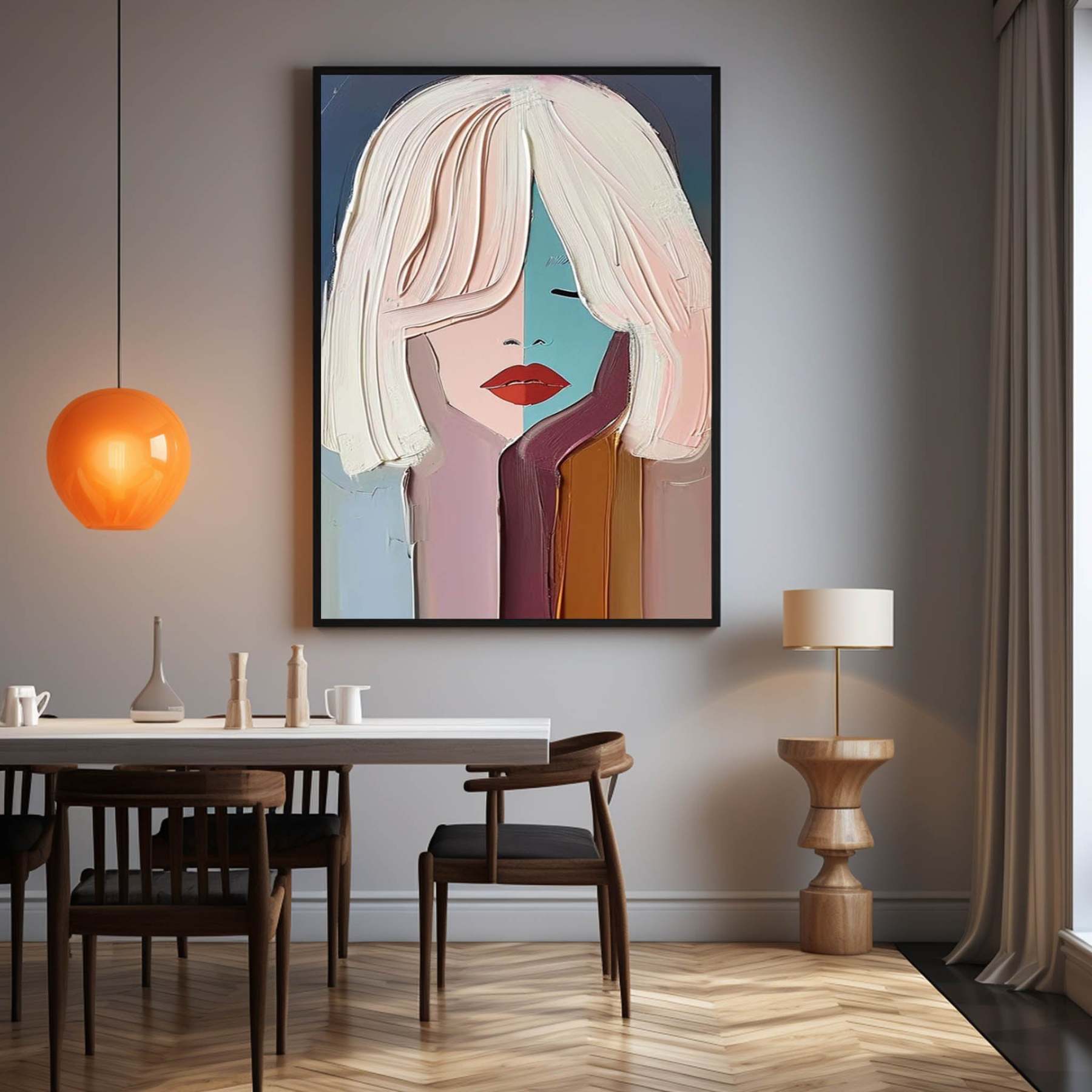 Plaster Art Painting hand - painted #HM114-Homemural